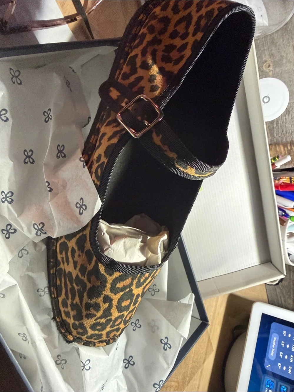 Maeve Leopard Print Mary-Jane Espadrilles in Tan and Black